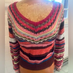 Free People Multicolor Striped Women's Knit Sweater S